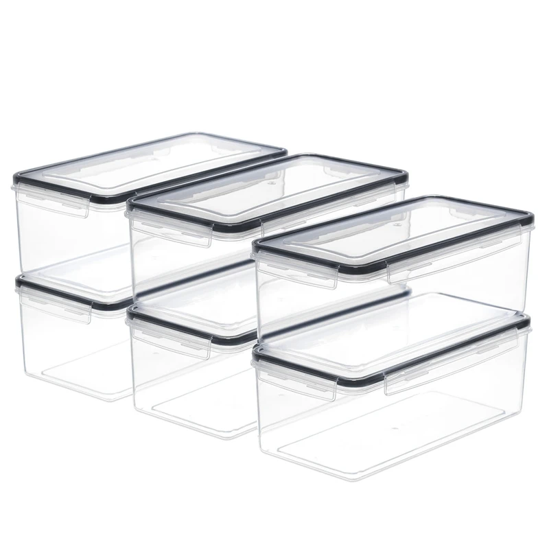 

3.2L Airtight Food Storage Containers Set , Spaghetti Containers With Lids For Kitchen Organization, For Storage 6Pcs