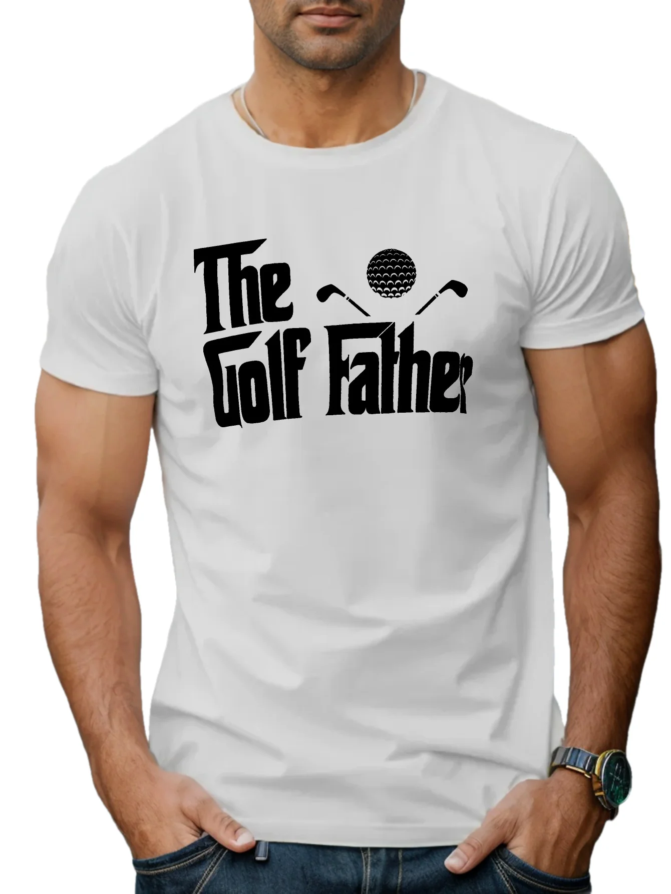 

Мужская футболка с коротким рукавом THE GOLF FATHER, летняя футболка, топ