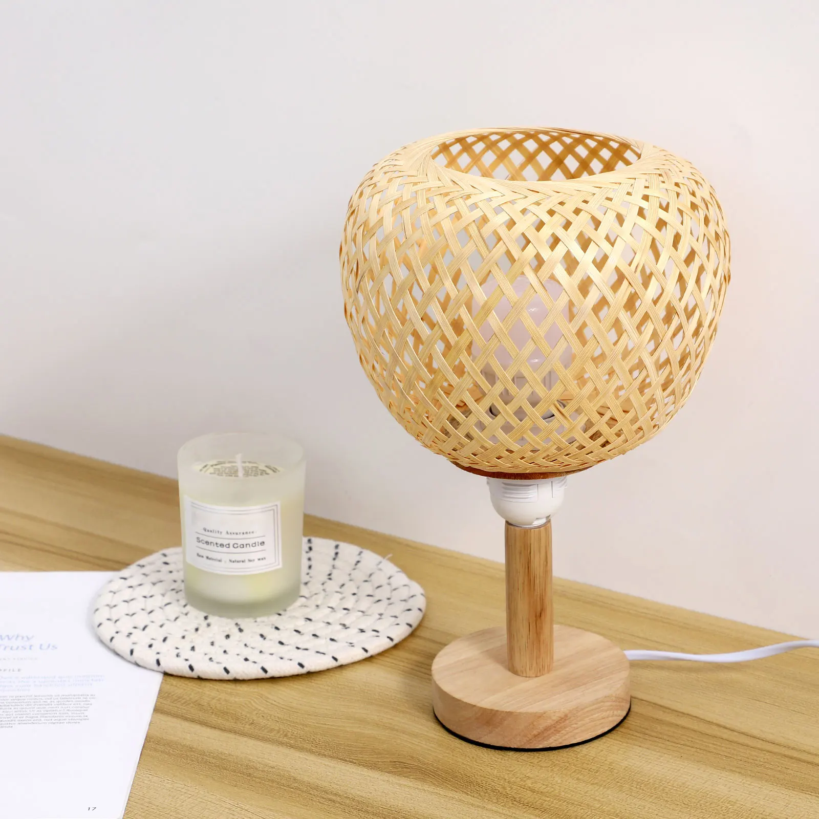 

Woven Bamboo Lamp Shade Rustic Pendant Light Cover For Ceiling Hanging Lamp Replacement Household Lighting 127