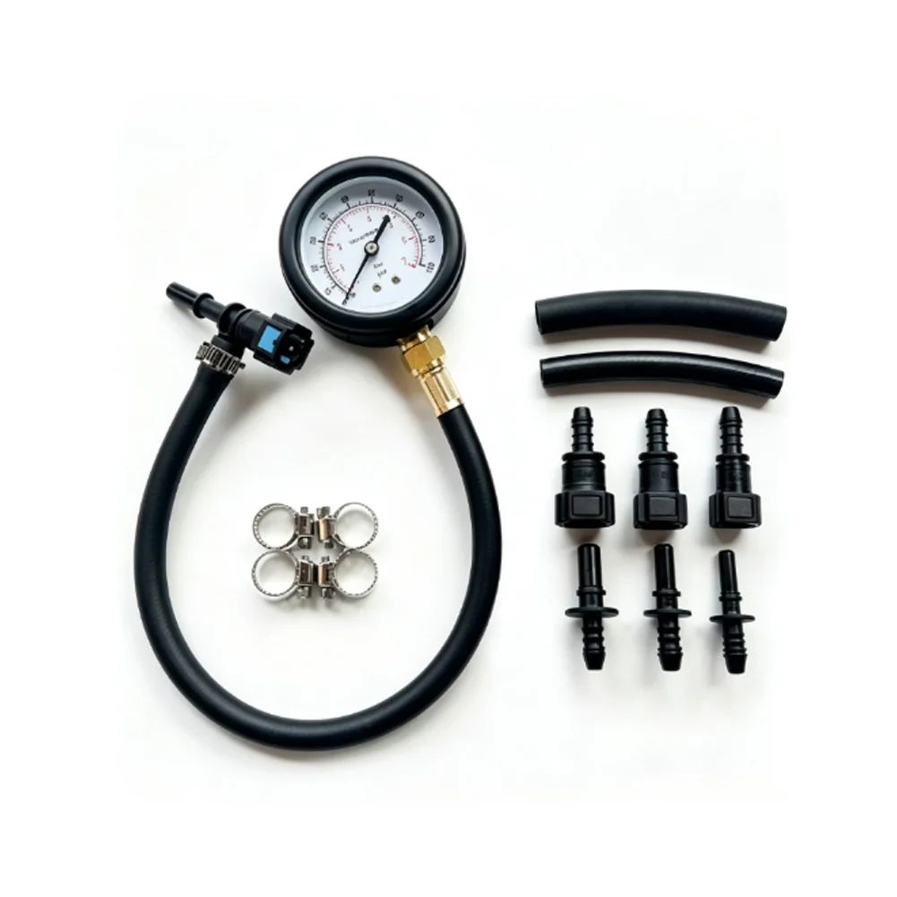 1set Fuel Pressure Test Kit Gauge With Quick-Connect Adapters Fuel Pump Pressure Gauge For Car Accurate Diagnostics