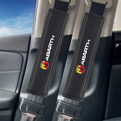 2Pcs Nappa Leather Seat Belt Shoulder Cover Protection Pads For Fiat Abarth 595 Abarth 500 Abarth 124 Spider Car Accessories