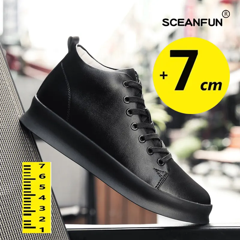 Men Sneakers Elevator Shoes Insole 7cm Heels Casual Lift Height Shoes Man Heighening Shoes For Men Designer Board