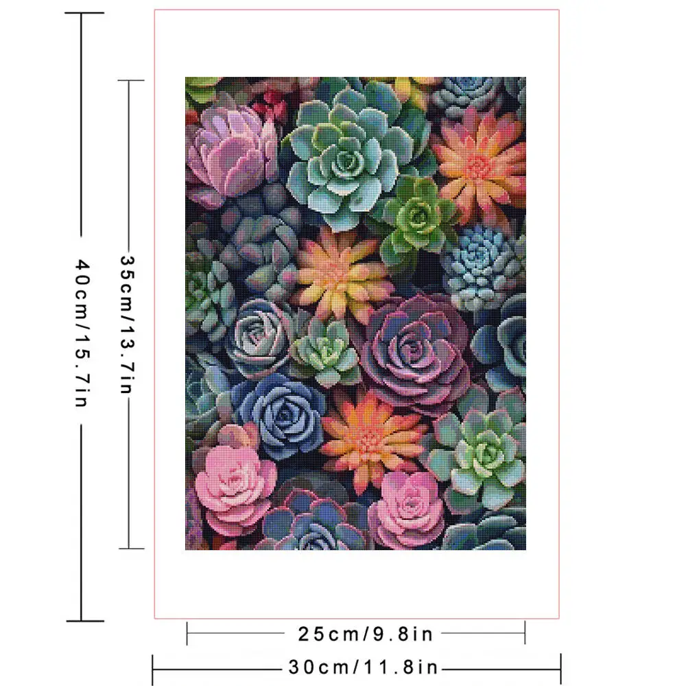 Diamond Paintings Succulent Large Sizes Diamond Mosaic Green Plant Full Sets Living Room Decoration,frameless