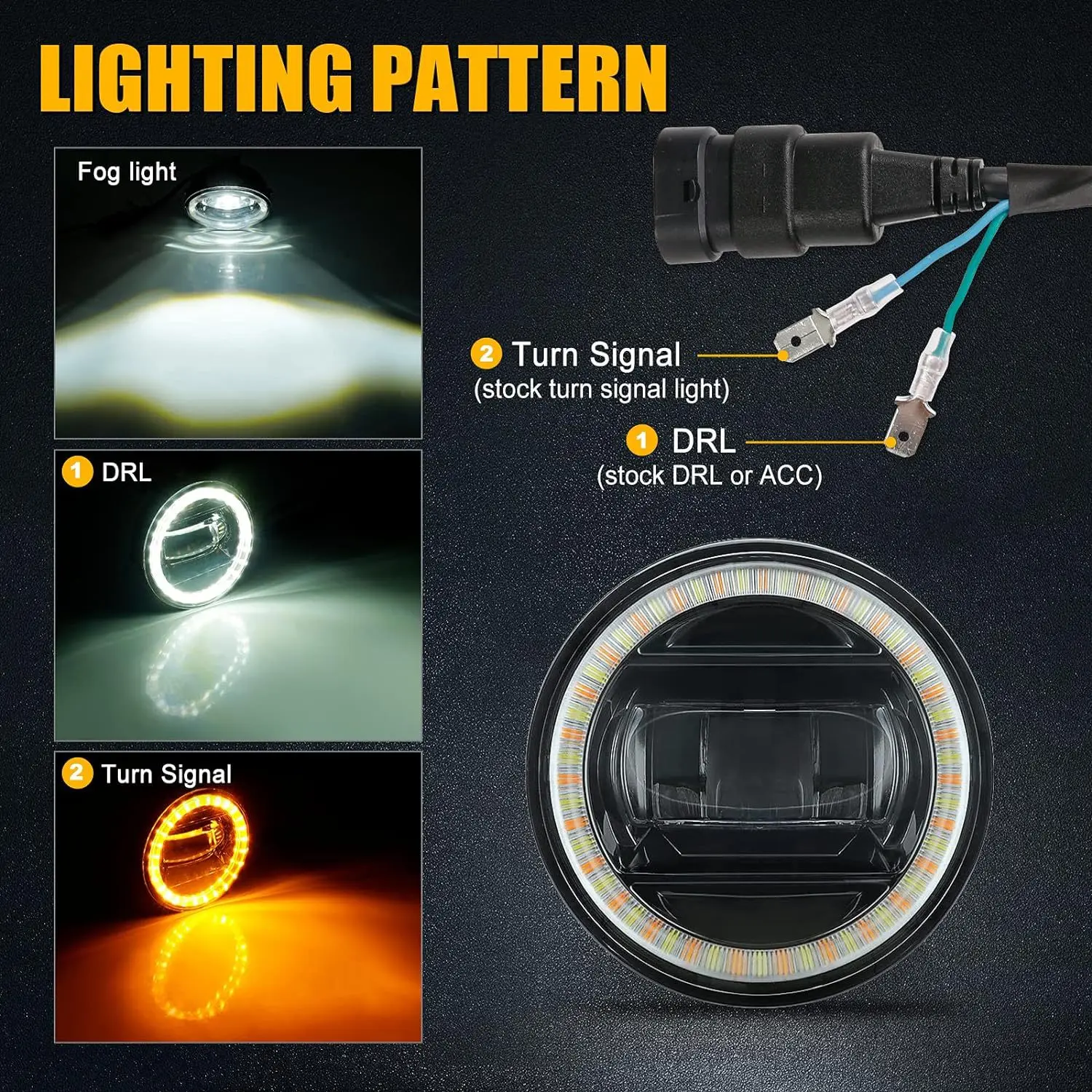 Adequado para 2005-2011 tacoma luz de sinal de volta diurna modificação led luz de nevoeiro