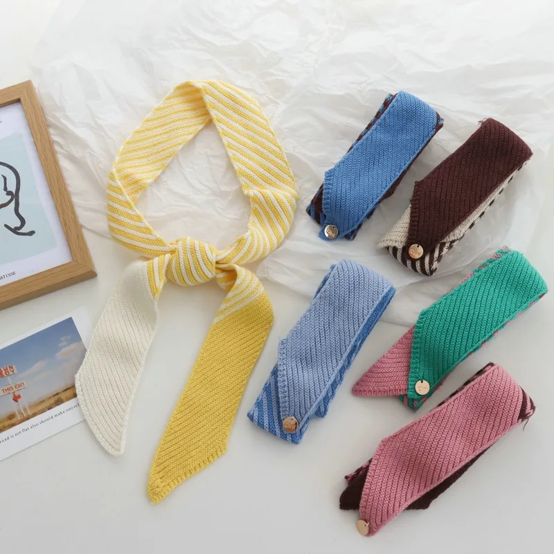 New Fashion Niche Design Mixed Color Stripe Thin Narrow Long Scarf Female 2026 New Korean Fashion All-Match Decorative Scarf