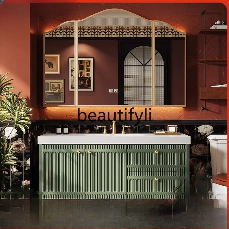 

ss 25 French retro bathroom cabinet combination toilet washbasin cabinet high-end bathroom