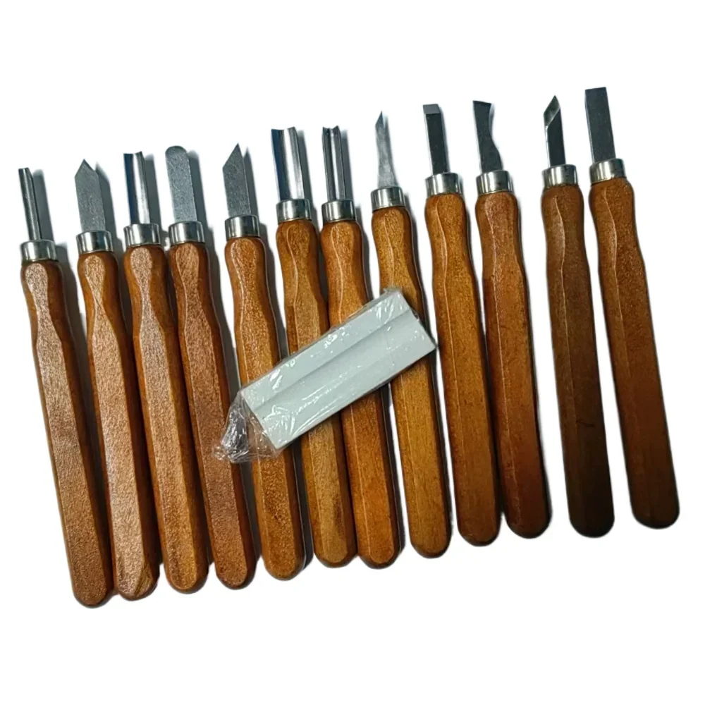 Carving Knife Set, Wood Carving Chisel Knife with Sharpening Stone, Carbon Steel Woodworking Beginner Tools, DIY Hand Carving