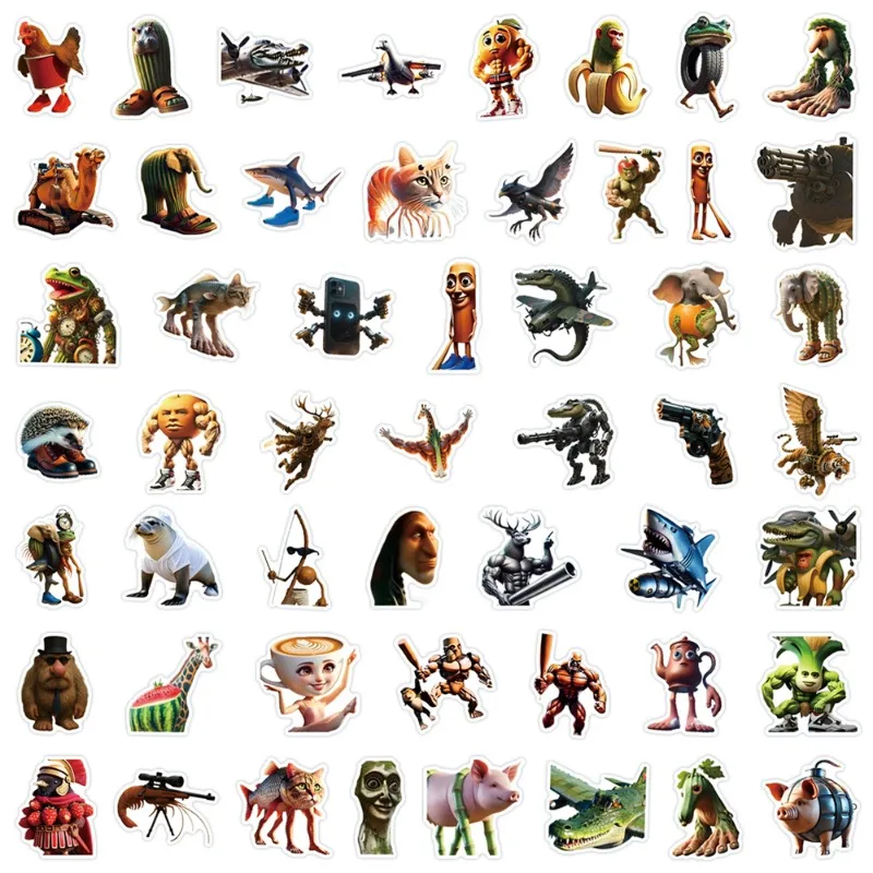 100pcs Cute Cartoon The Classic of Mountains and Seas Creative Personalized Graffiti Decorative Stickers