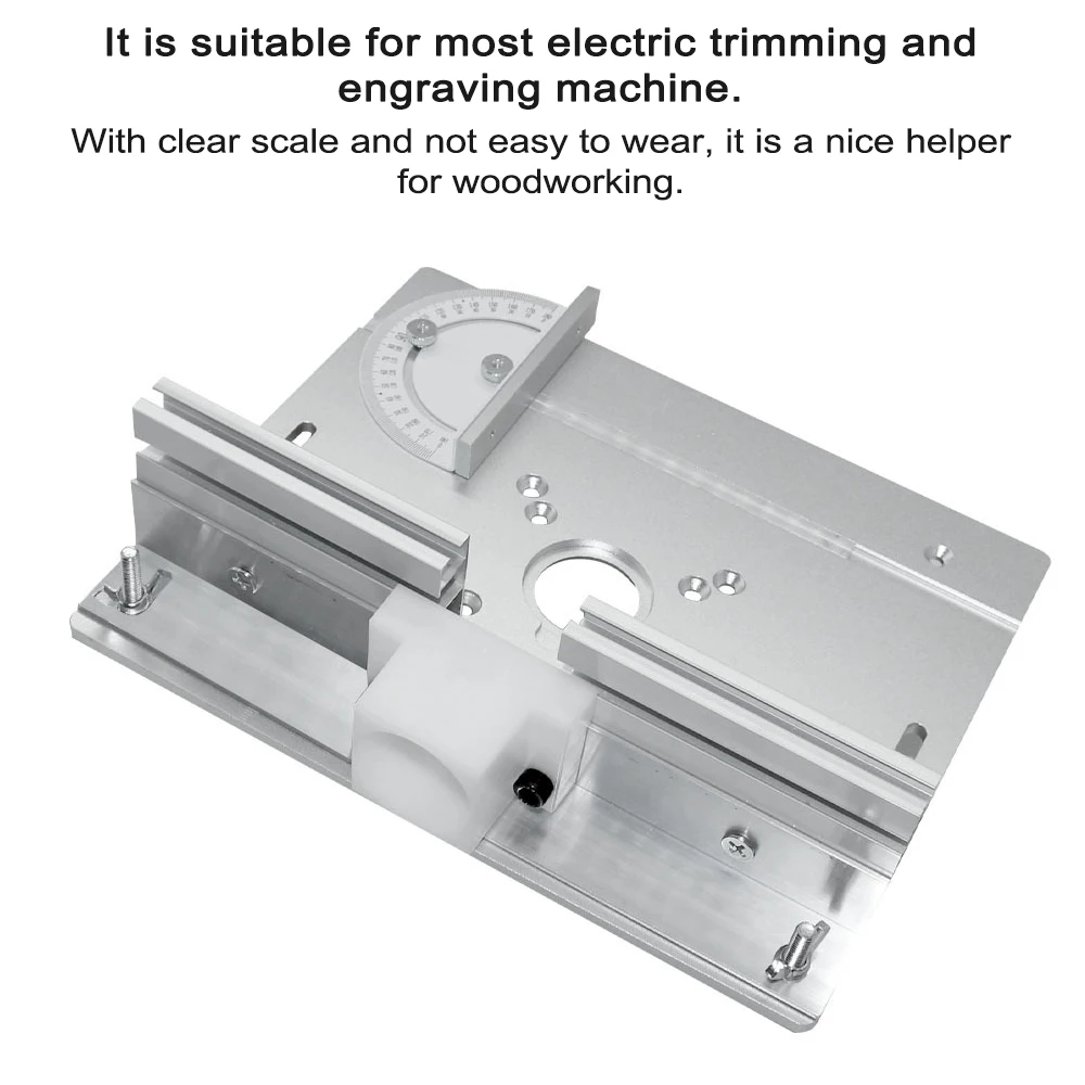 Router Table Insert Plate Aluminum Alloy Wood Milling Flip Board Trimming Machine Engraving Auxiliary Tool Woodworking Benches