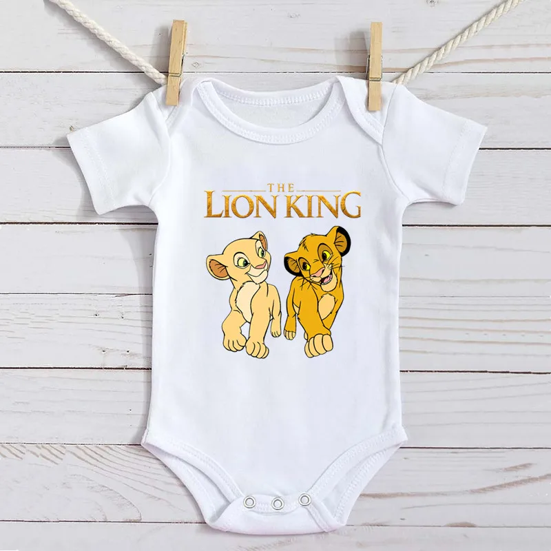 Kawaii Simba Lion King Bodysuits for Infants 100% Cotton Short Sleeve Newborn Baby Girl Clothes Baby Romper