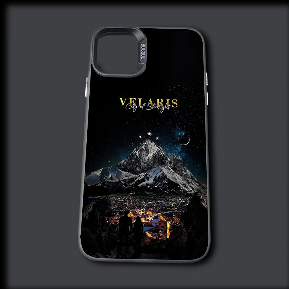 Velaris A Court of Mist and Fury Phone Case For iPhone 16,15,14,13,12,11,Mini,Pro,MAX Gray Drop Matte Shockproof Soft Cover