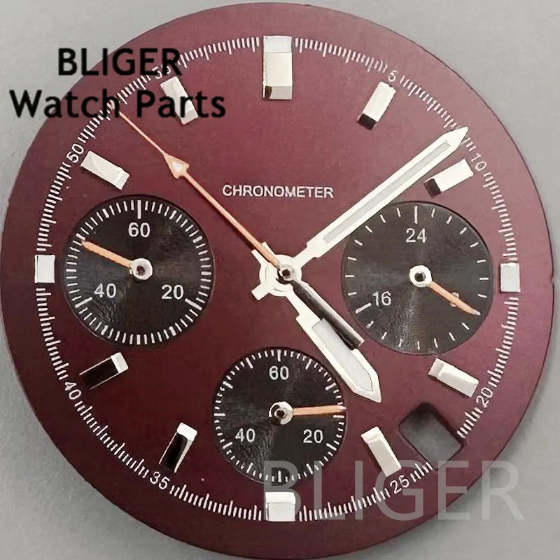 

BLIGER 30mm 6- Pin Dial Quartz Movement Watch Dial With VK63 Watch Hands C3 Super Green glow-in-the-dark With VK63 Movement