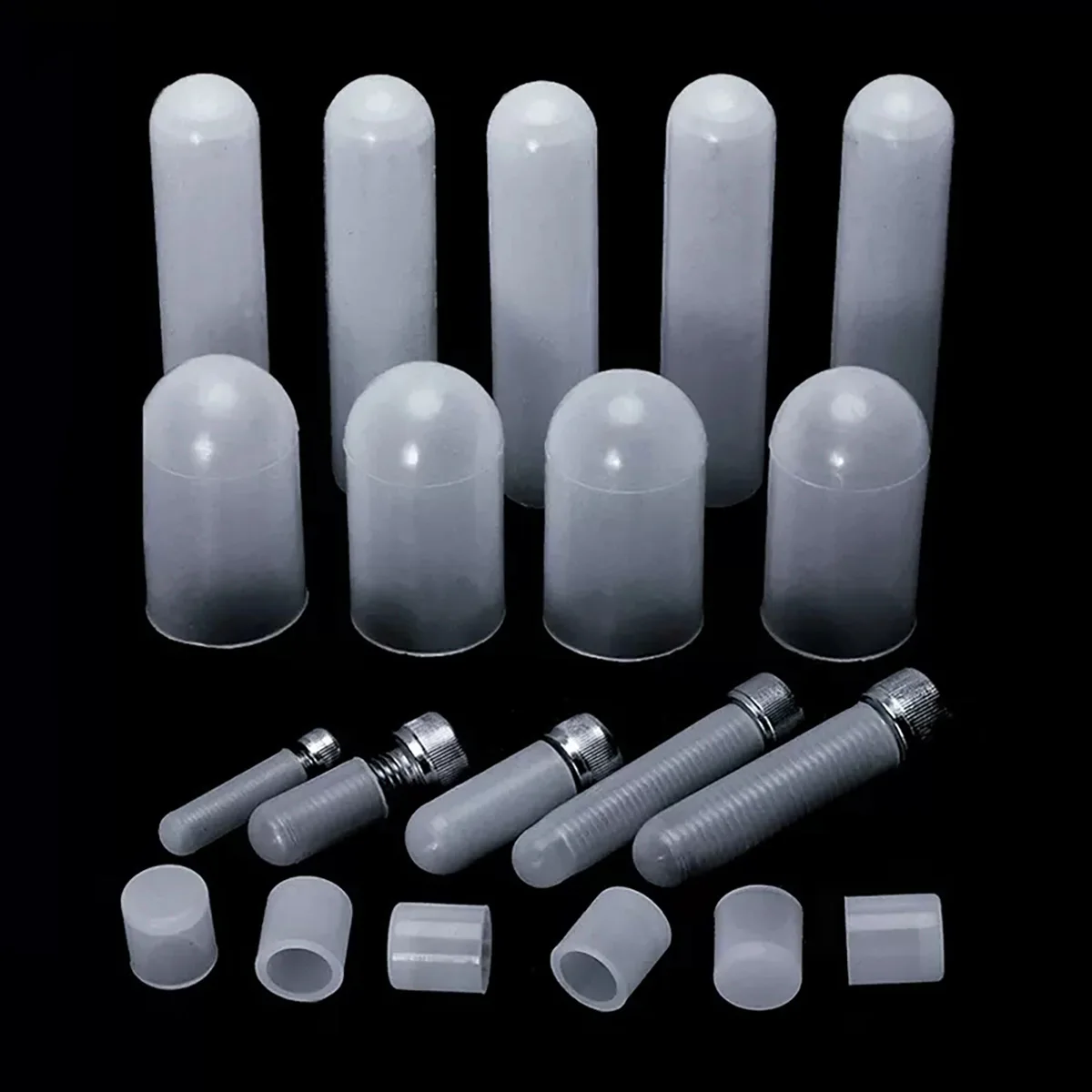 Electroplated Silicone Cap/Screw Thread Dust-Proof  Protection Plastic Sleeve