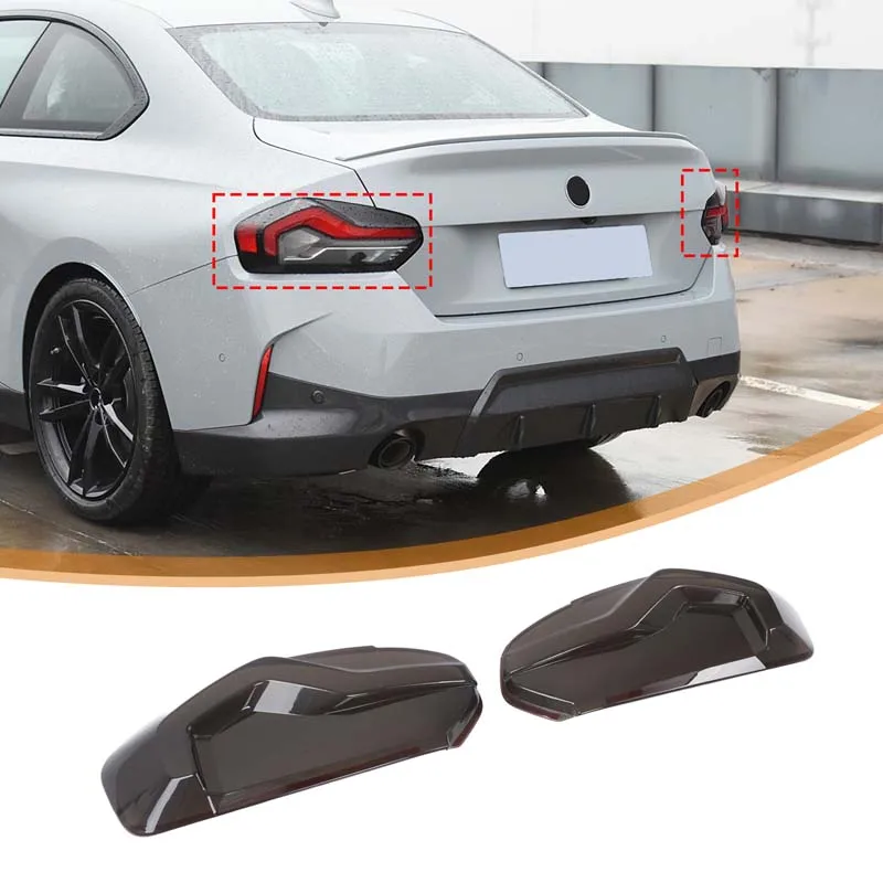 For BMW 2 Series G42 M2 M240i G87 2022-2025+ Car Tail Light Cover Indicator Reversing Light Cover Car Accessories 2Pcs ABS Black