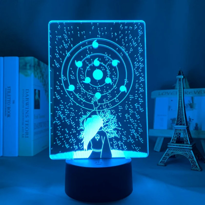 

Naruto Uchiha Sasuke Anime Cartoon Cute Acrylic Light-Up Standee 2D Bedroom Atmosphere Night Light Desktop Decoration Gift
