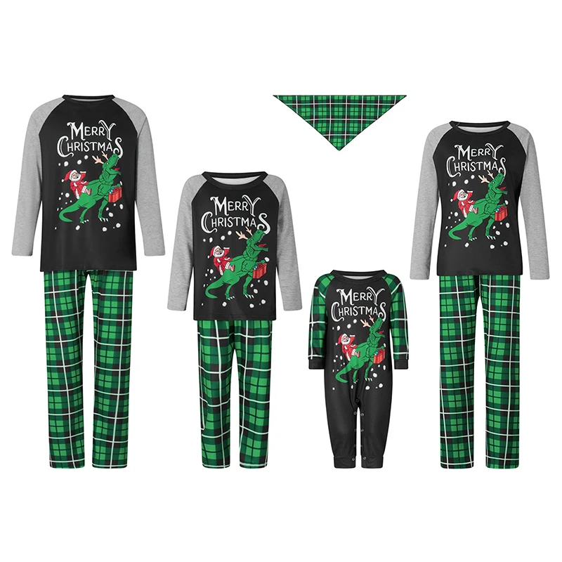 Family Matching Pajamas Set with Reindeer Print Tops and Striped Pants Cozy Loungewear for Christmas Eve