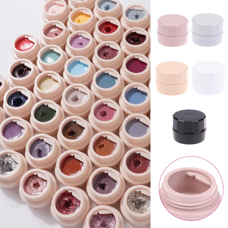 Contenedores cosméticos de plástico vacíos para decoración de uñas, tarro para crema facial, caja de polvo de Gel para uñas, herramienta de loción de maquillaje, embalaje de muestra de prueba, 5g