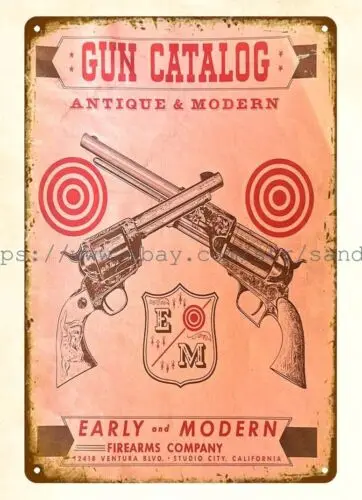 motivational art 1960s Early Modern Firearms Gun Colt Ruger metal tin sign