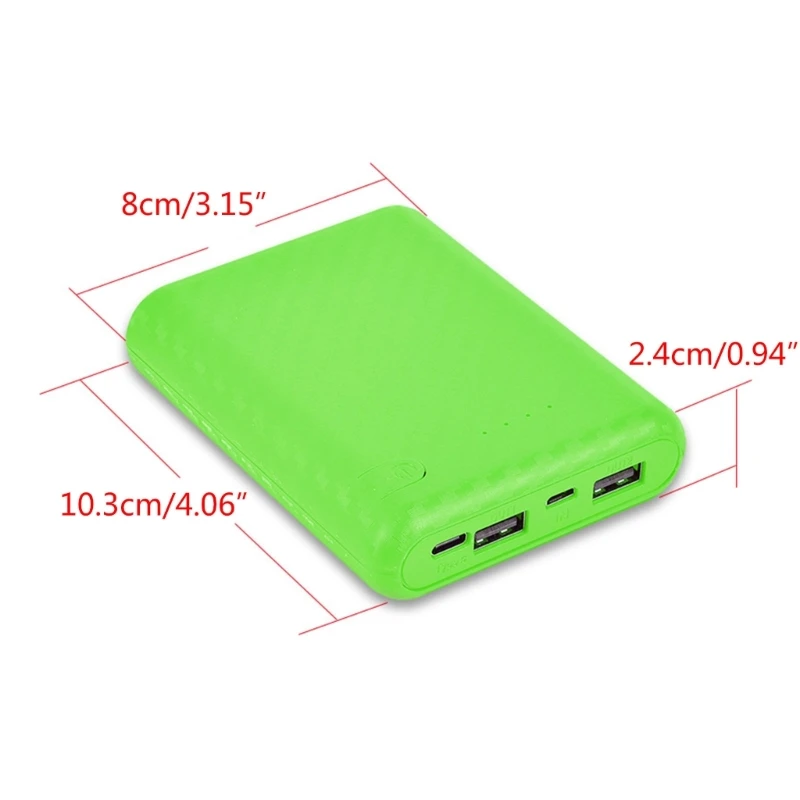 DIY Power Bank Box 4x18650 Battery Outer Case Shells with Multiple Color Choices Battery Not Included 5V/2.1A USB Output