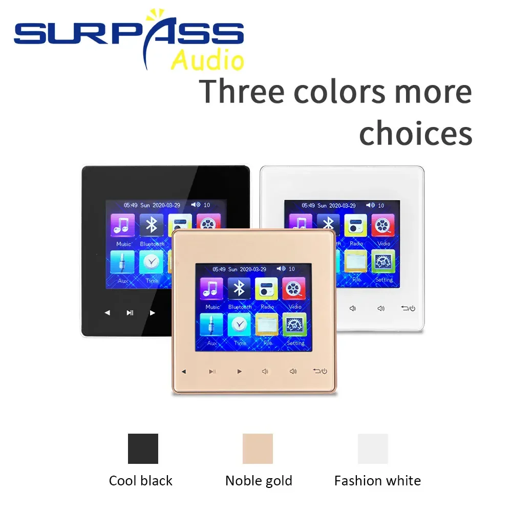 Mini Wireless Home Theater Background Music Amplificador Pared HD Touch Screen Amplifier with 4.5 Inch Coxial Ceiling Speaker