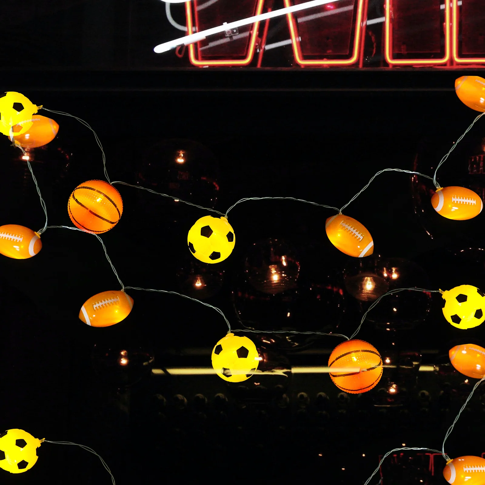 

1 Sports Ball String Light Outdoor Indoor LED Hanging Decor Portable Bright Lighting for Camping Party Wedding Festival