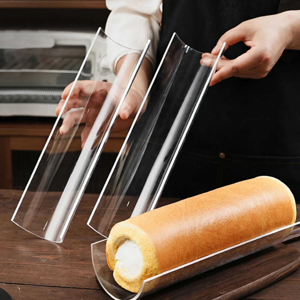 Thickened 30CM Cake Roll Shaping Insert Molds Semicircular Pastry Baking Kitchen Tool U-shaped Acrylic Transparent Holder Tools