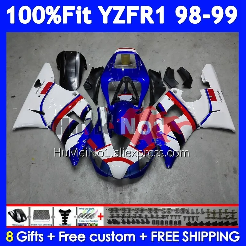 Red Blue Injection Body For YAMAHA YZF R 1 1000 CC YZF R1 YZF1000 363No.15 YZFR1 98 99 YZF-1000 YZF-R1 1998 1999 OEM Fairing