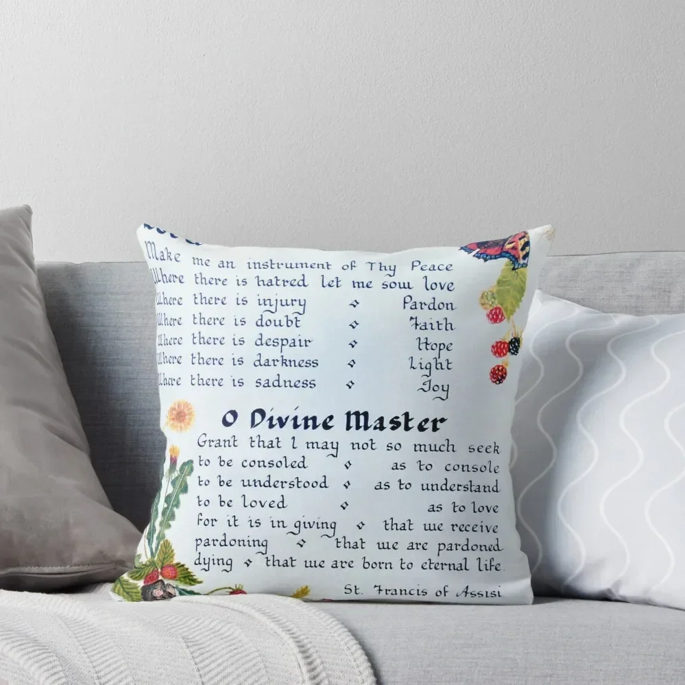 

Prayer of St. Francis Throw Pillow Room decorating items Christmas Pillowcase pillow