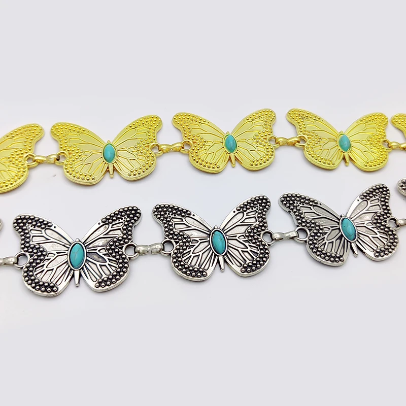 حزام خصر عتيق للنساء ، حزام نسائي ، حزام خصر فاخر ، معدن ياقوتي ، فراشة ، ذهبي ، بانك ، جينز ، تنورة صيفية ، Y2K #5