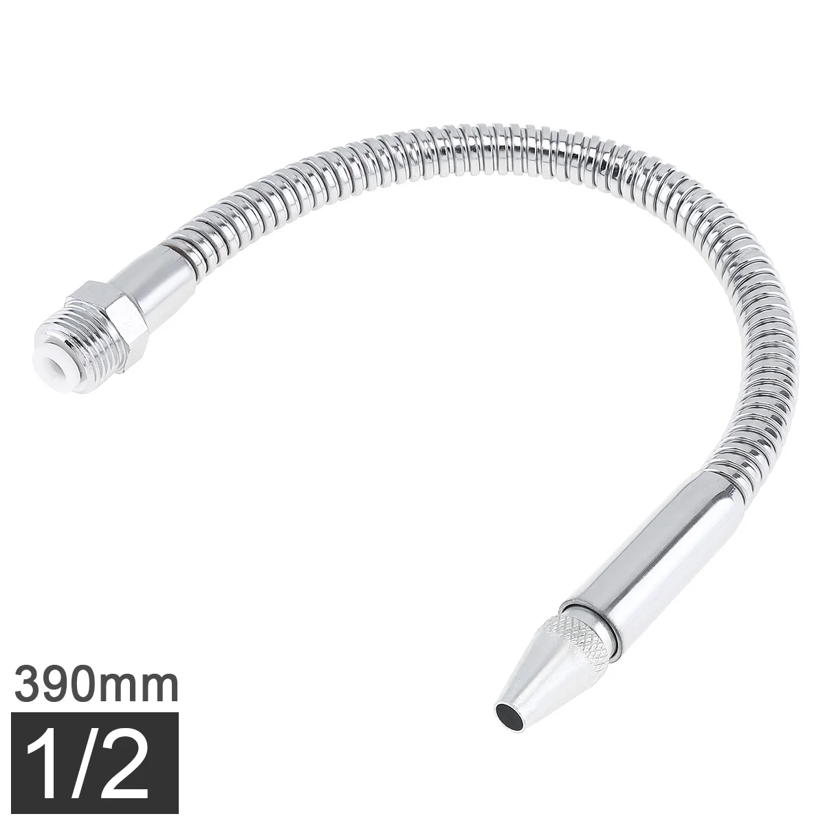 

1pc 1/2 3/8 1/4 Inch 390/400mm Metal Hose Flexible Water Oil Cooling Tube with Round Head Nozzle for CNC Machine/Milling /Lathe