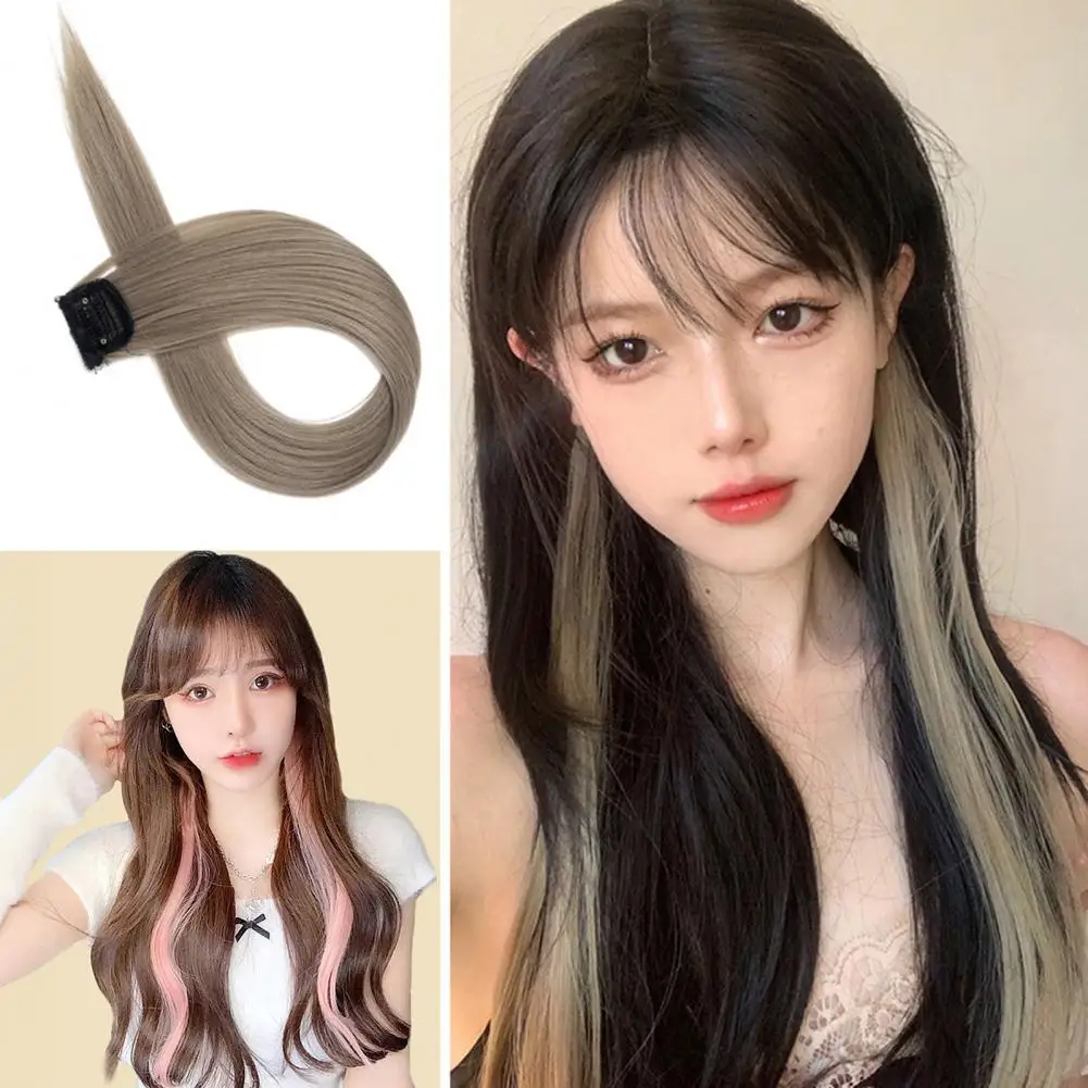 

Женские клипсы для наращивания волос, термостойкие, естественно выглядящие, длинные прямые синтетические волосы, высокотемпературный проволочный парик Extensio