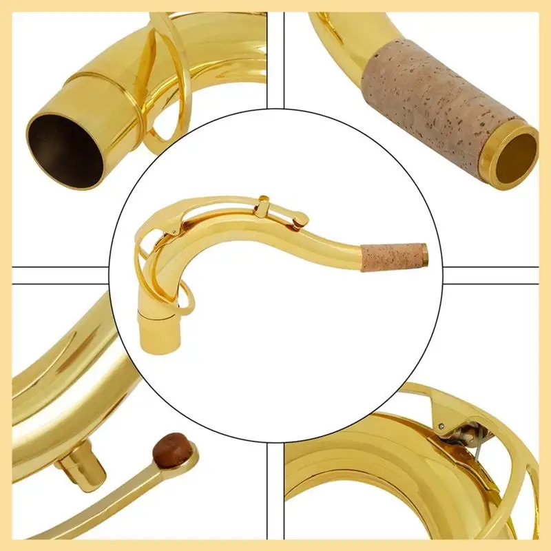 AA90-27.5Mm cuellos de saxofón tenor niquelado plata saxofón doblado cuello curvo Soprano latón de cuello Musical