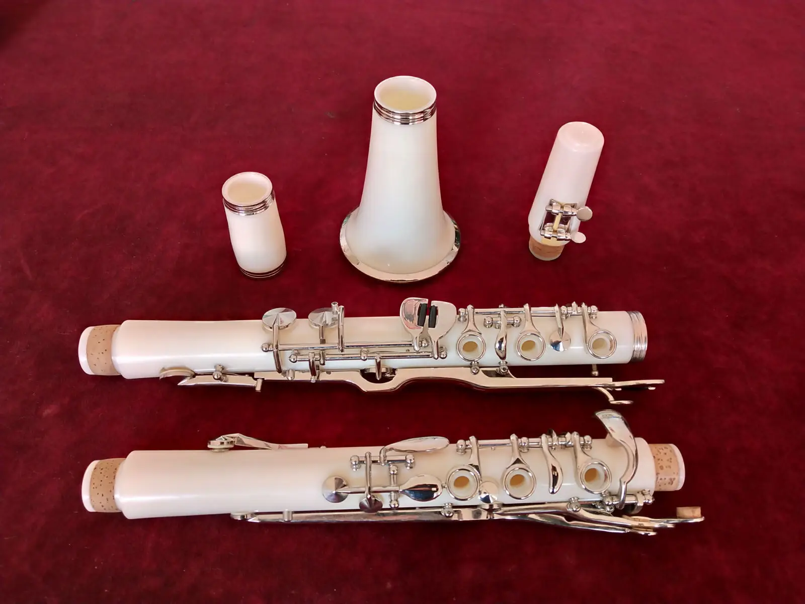 Excellent G Key Clarinet With Case White Bakelite Nickel Plated Clarinetto