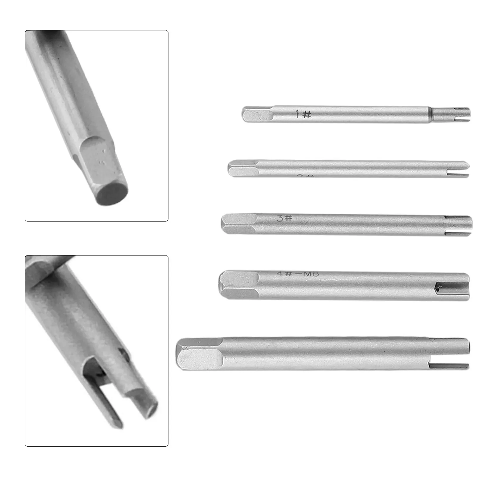 Tool Parts Broken Tap Extractor 5Pcs High Efficiency High Quality Wider Application M10 M8 Tool Parts Alloy Steel