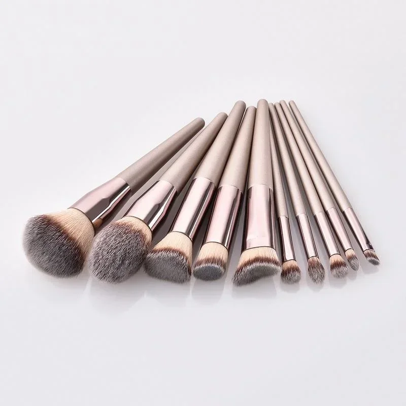 Makeup brush set, foundation make-up brush, powder blusher fiber pen, professional makeup tools, beauty cosmetics, 10 pieces