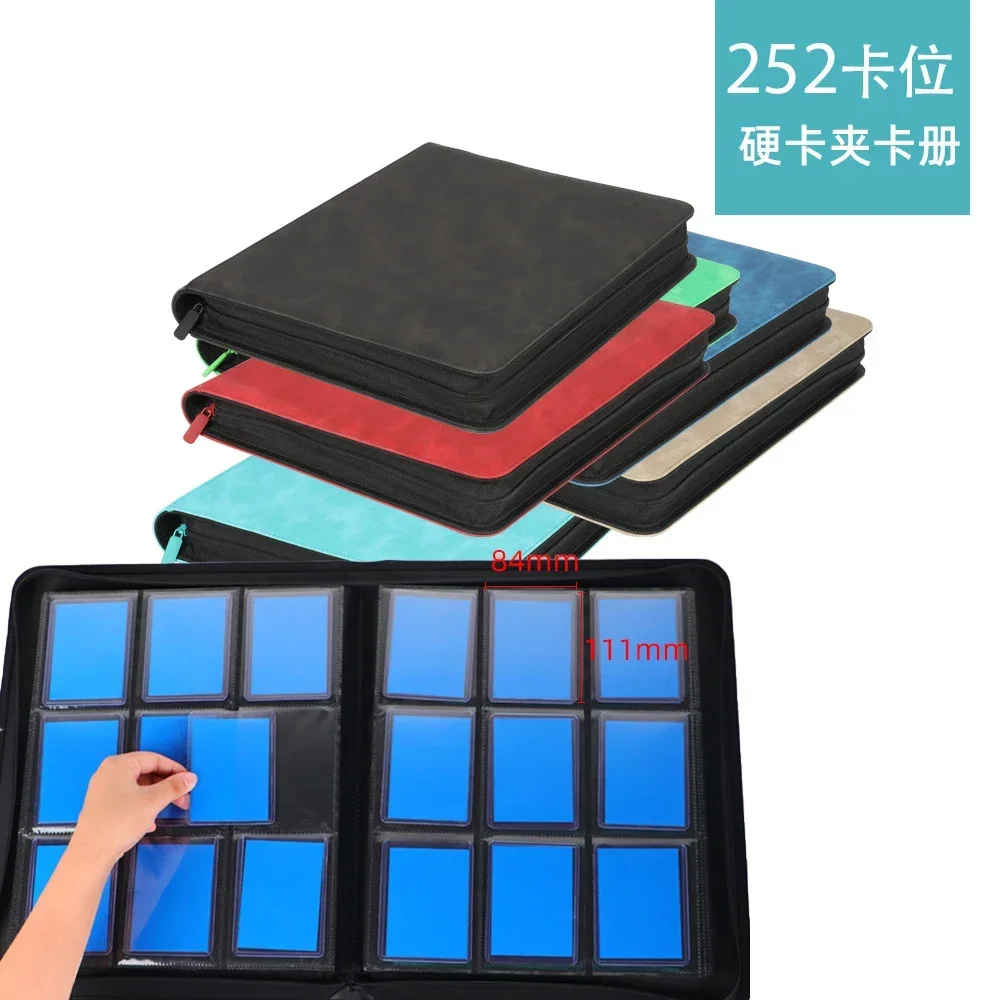 Top Loaders Book Binder Hold 252 Hard Case 9 Pockets Trading Sport Pokemon Cards Leather Storage Side Loading TCG Collector