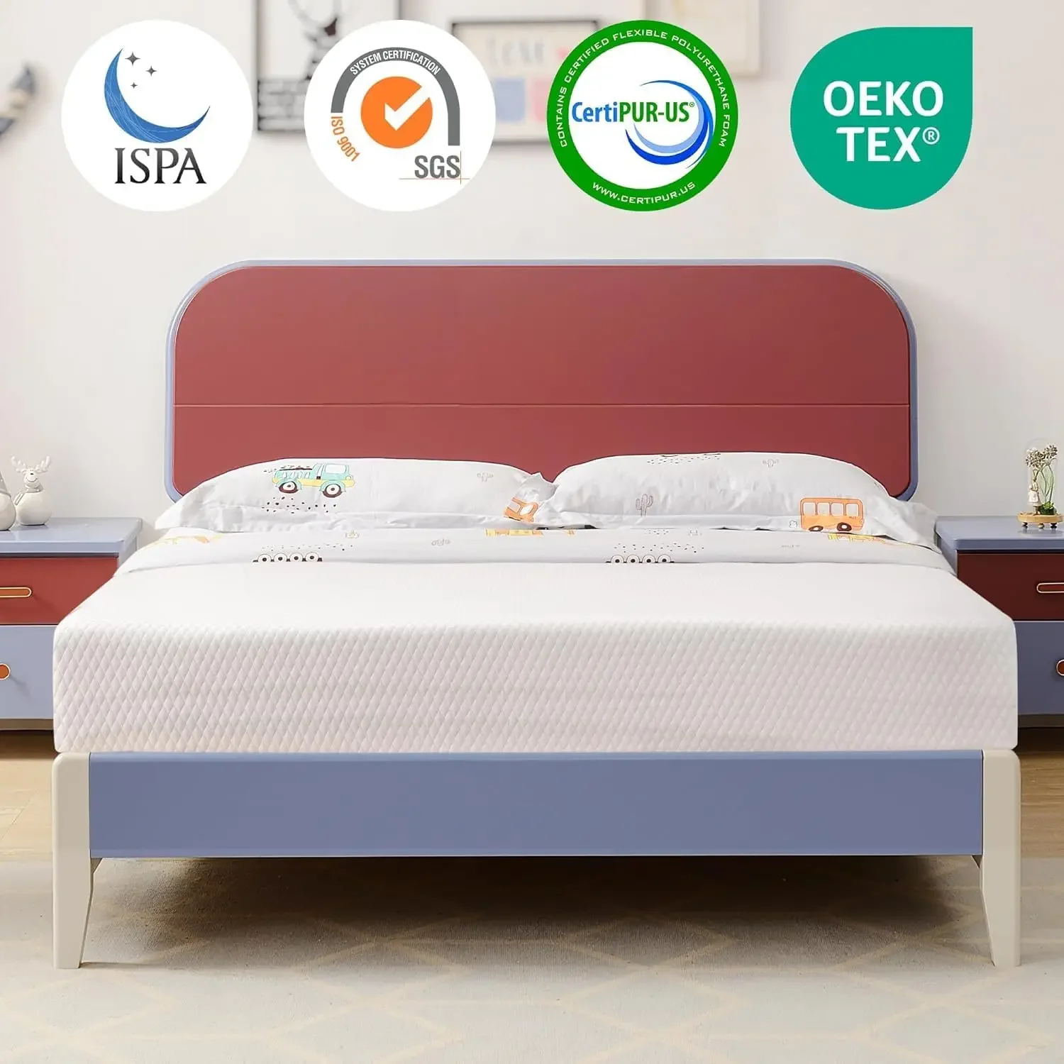 6 Inch Memory Foam Mattress Bed in a Box,Medium Firm Cooling Gel Green Tea Full Size Mattress Colchones Full with Breathable Sof