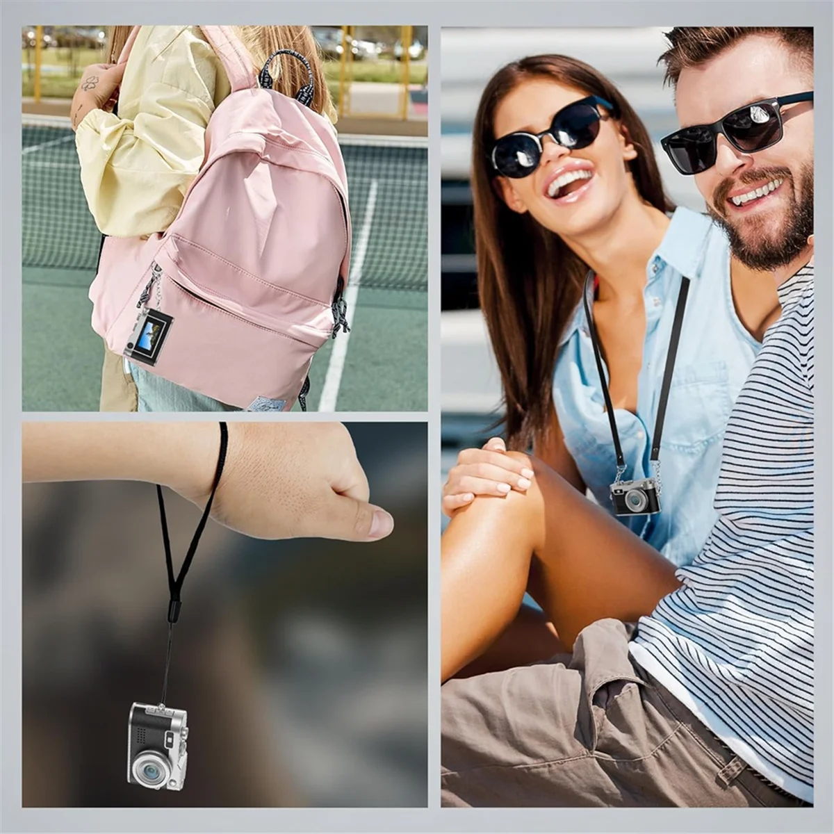 T36C 1080P Mini Keychain Camera Retro Digital Camera Portable Compact Mini Cameras Pocket Video Recorder for Student Travel A