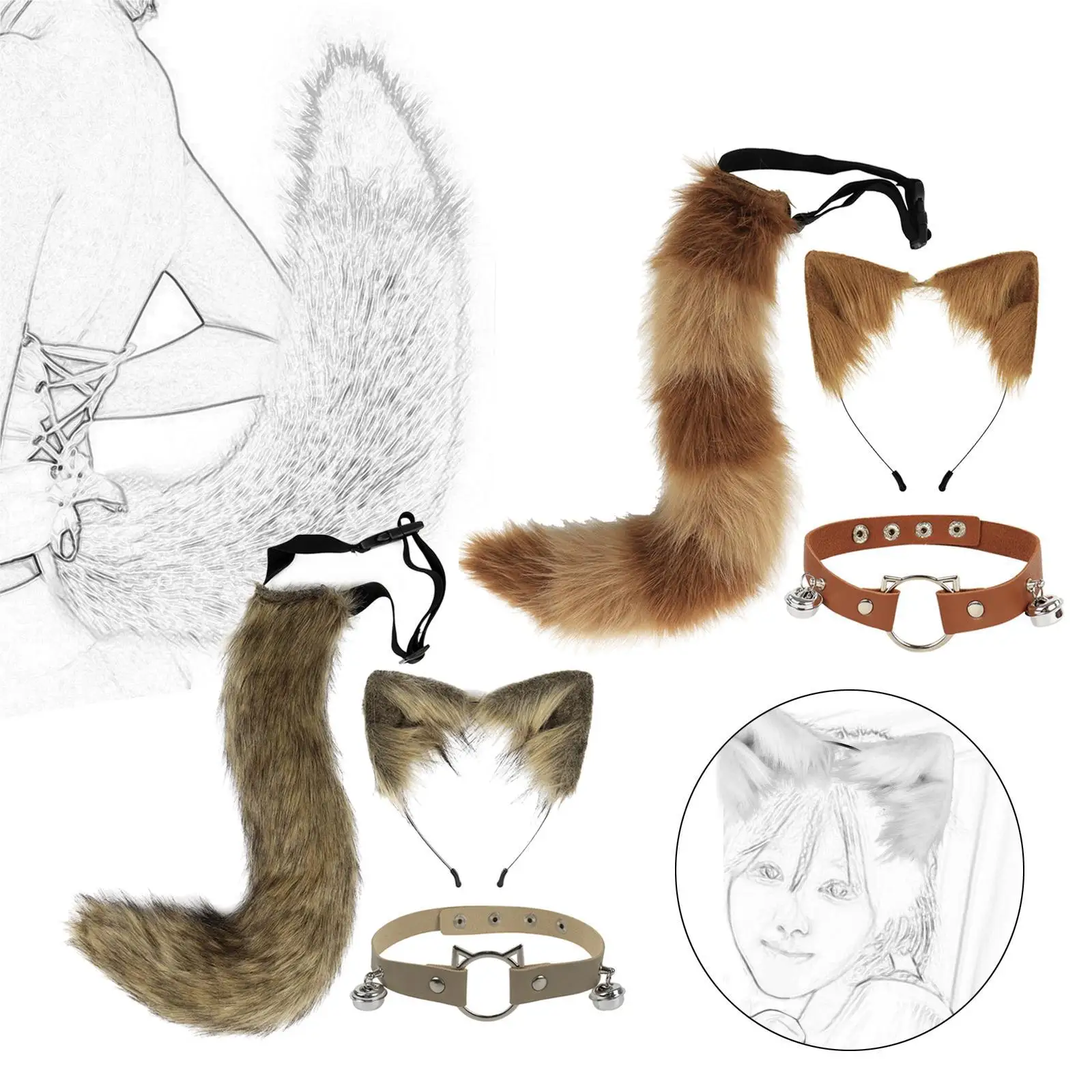 ชุดคอปกหูและหาง ชุดแต่งกายแฟนซีสร้างสรรค์สำหรับงานแสดงบนเวทีงานคาร์นิวัล