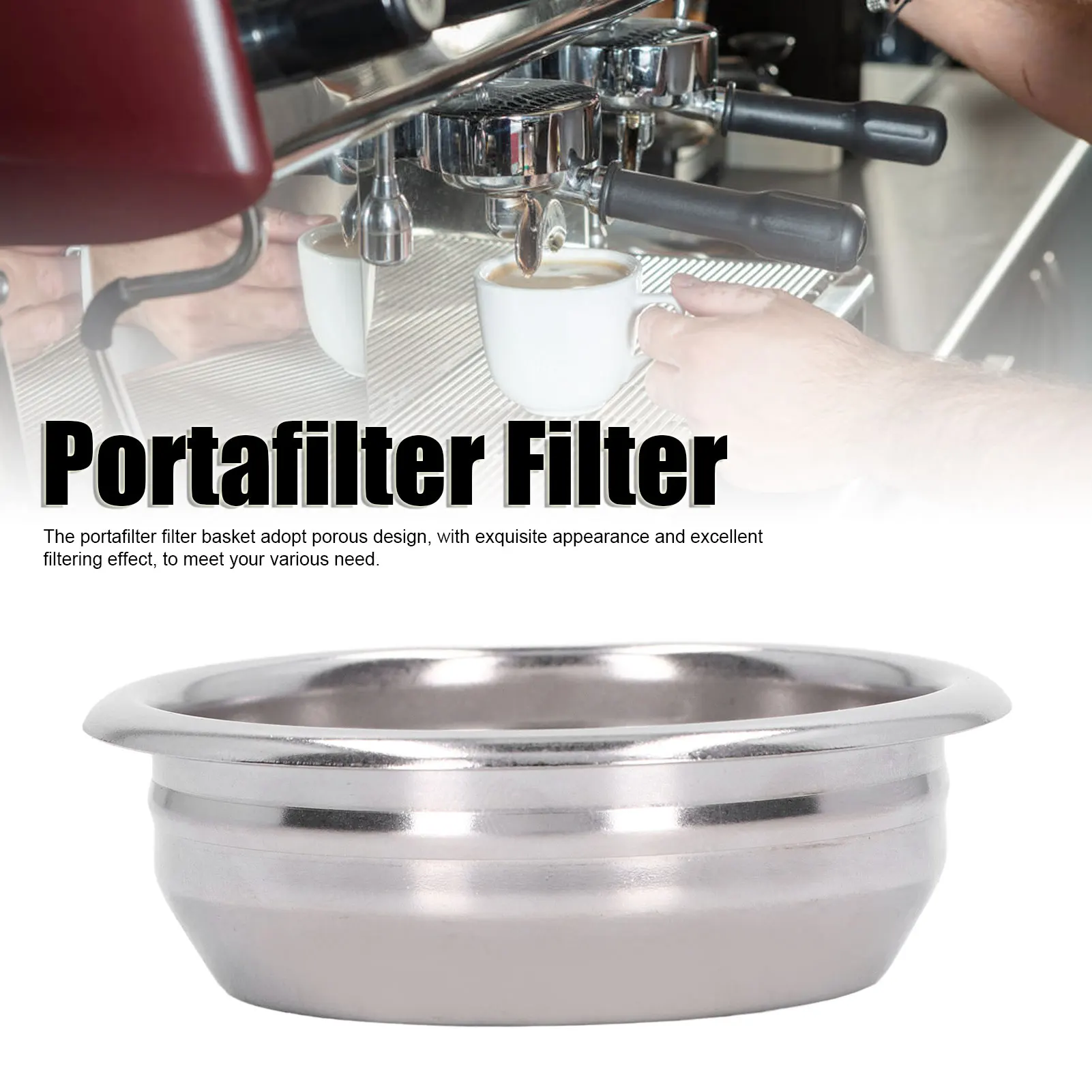 Coffee Filter Basket Portafilter Filter Eco Friendly 2 Cup Stainless Steel Corrosion Resistant Reusable for 58mm Handle