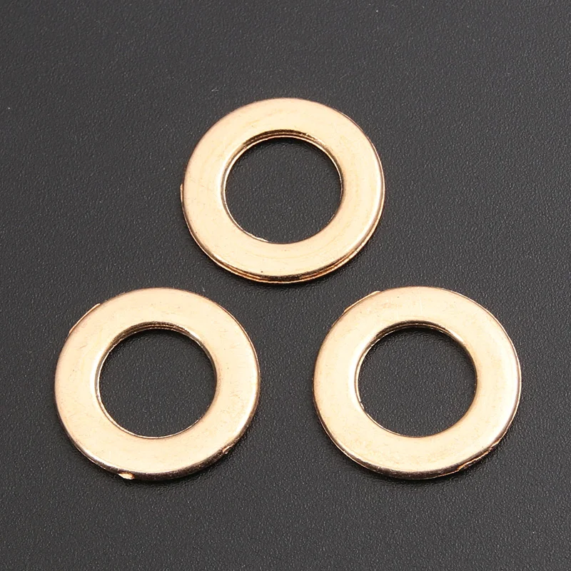 20pcs Invariant Color KC Gold Round Circle Charms Connector DIY Necklace Bracelet Findings 15mm A1464 SALE