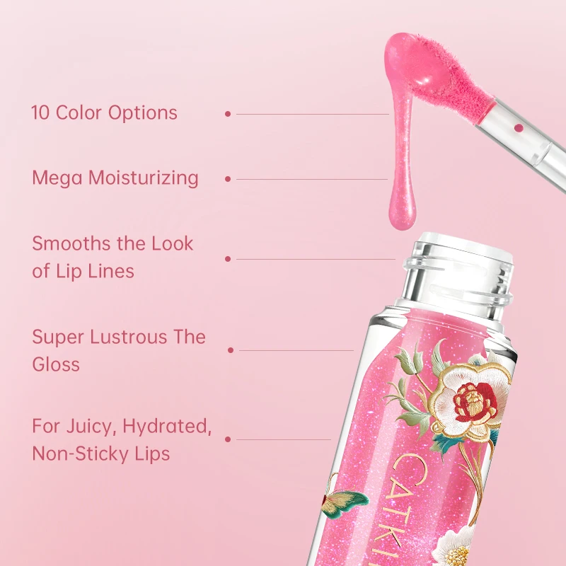 CATKIN Lip Essence Lip Glaze, Mirror Water‑Gloss Moisturizing Glass Dudu Lip, for Halloween Cosplay & Party Lip Makeup