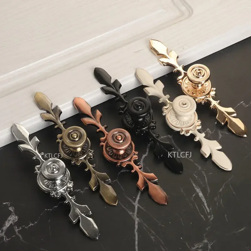 Zinc Alloy Circular Handles For Furniture Cupboard Handl Bronze Black Gold Golden Rose Gold European Fashion Gamer Cabinet