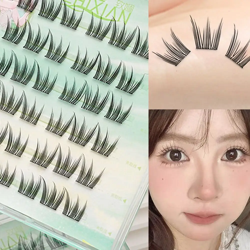 

With Jelly Glue Strips Manga Lashes Anime Cosplay Glue Free Segmented False Eyelashes Multiple Styles Nude Makeup