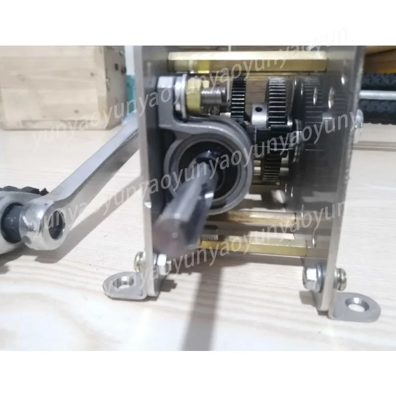 Speed Reducer Increaser Gearbox Dual Hand Foot Crank Input Rear Output Shaft Industrial Machinery Transmission Parts