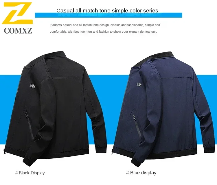 Men's Standing Collar Jacket Casual Fashion Middle-aged Men's Hiking Sports Windproof Top 2024 New Men's Autumn Warm Coat