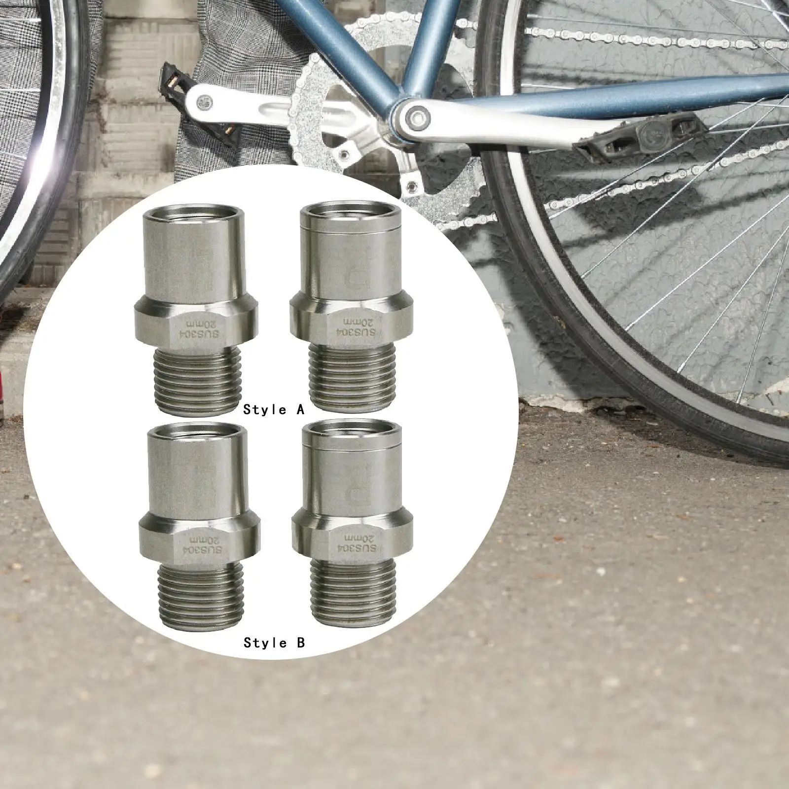 

2 шт. удлинители педалей велосипеда, удлинитель из нержавеющей стали, адаптеры для педалей велосипеда для горного и шоссейного велосипеда, удлиненные на 20 мм/0,79 дюйма