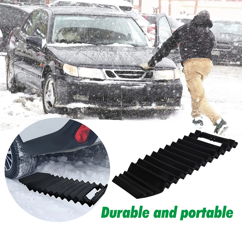 Estera de tracción para neumáticos, dispositivos de emergencia portátiles para ruedas, duradero, resistente al desgaste, para conducir en nieve en invierno, tracción mejorada, 2 uds.