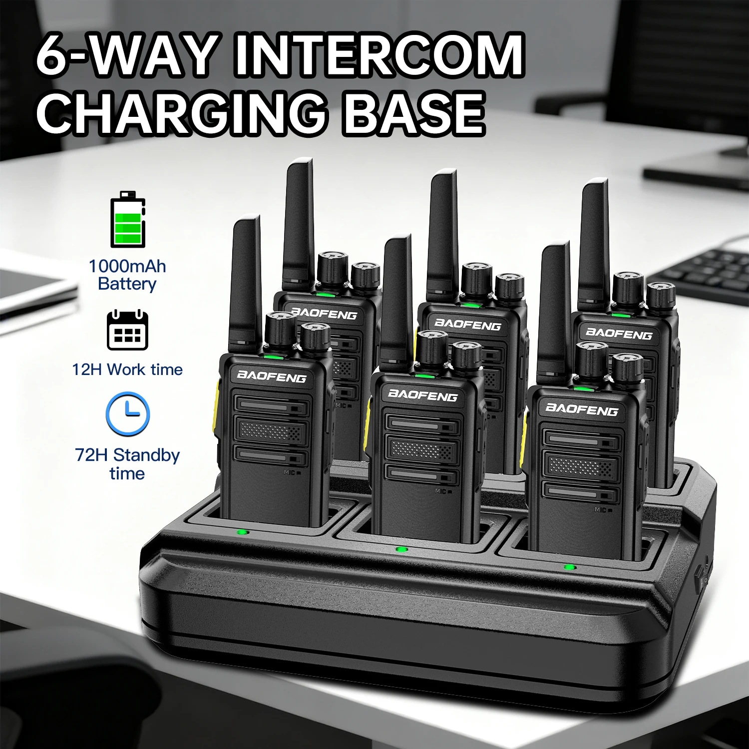 6pcs Baofeng GMSK Digital Walkie Talkie BD-V12B UHF Encrypted Call Noice Reduction HD Wireless Copy Frequency Radio BF-888S Upgr
