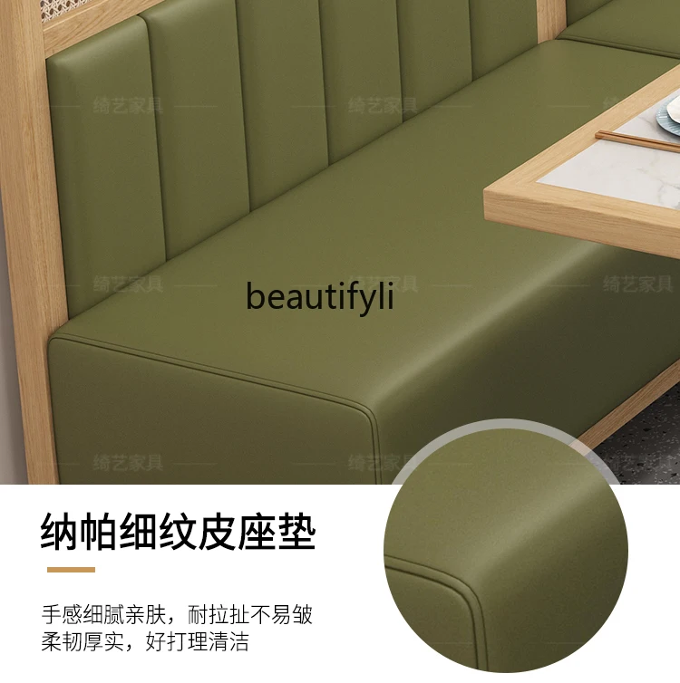 Southeast Asia Rattan Booth Sofa Tea House Restaurant Japanese Theme Chain Dining Booth Restaurant Table and Chair